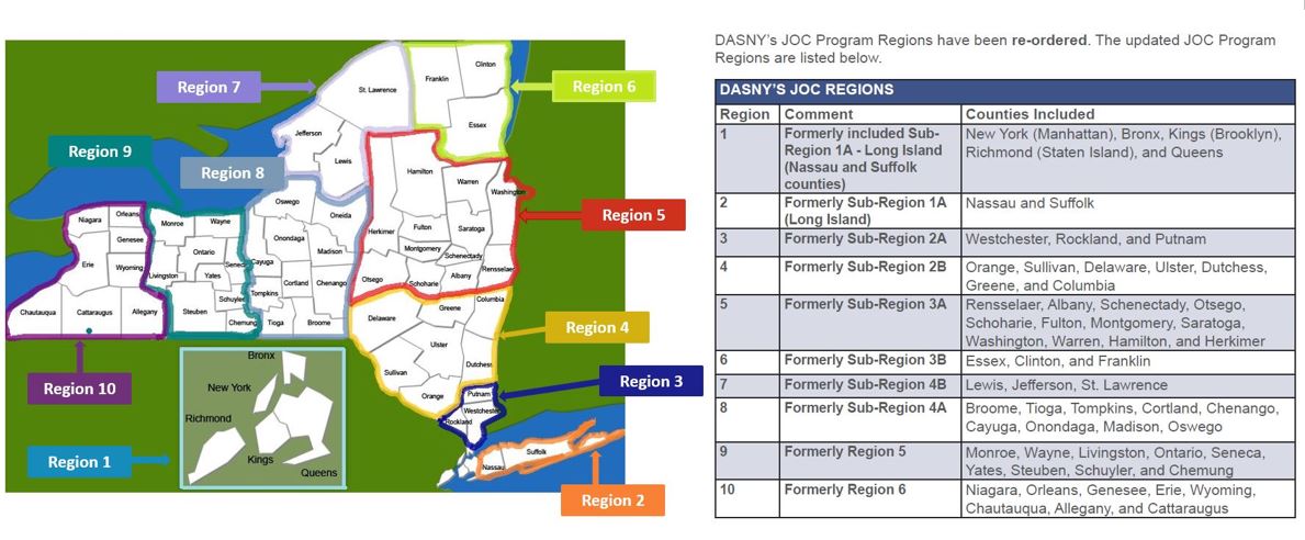 DASNY JOC Regions